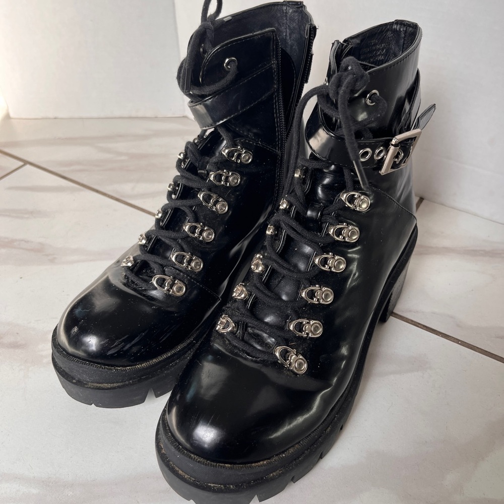 Jeffrey Campbell "Czech" Platform Combat Boots. PRE OWNED SIZE 9M - Picture 3 of 12